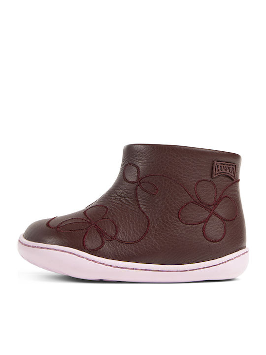 TWINS Anatomical Leather Kids Boots with Zipper Brown