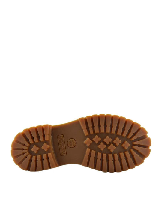 Premium Leather Kids Boots with Laces Tabac Brown