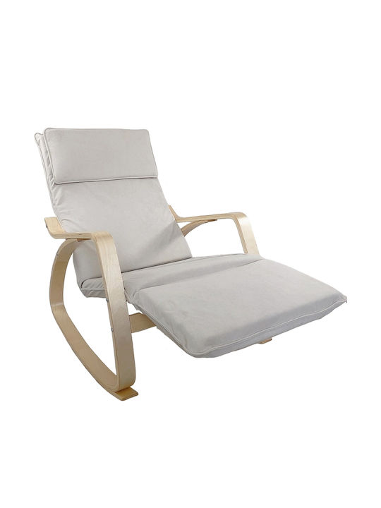 Schaukelstuhl Beige 67x127x91cm