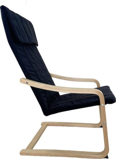 Πολυθρόνα Nordvik 60x71x105cm Μαύρο