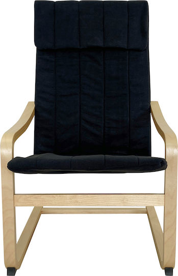 Nordvik Πολυθρόνα Μαύρο 60x71x105cm