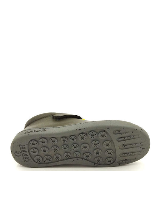 Peu Touring Leather Kids Boots with Laces Khaki