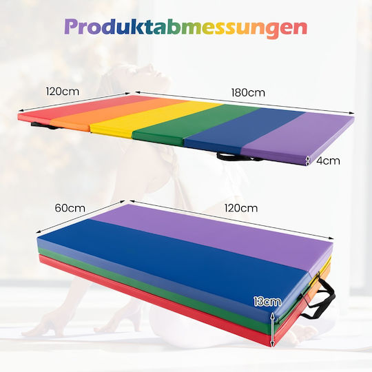 Costway Foldable Exercise Mat Pilates Multicolour