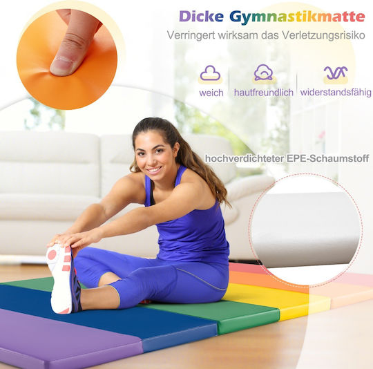 Costway Foldable Exercise Mat Pilates Multicolour
