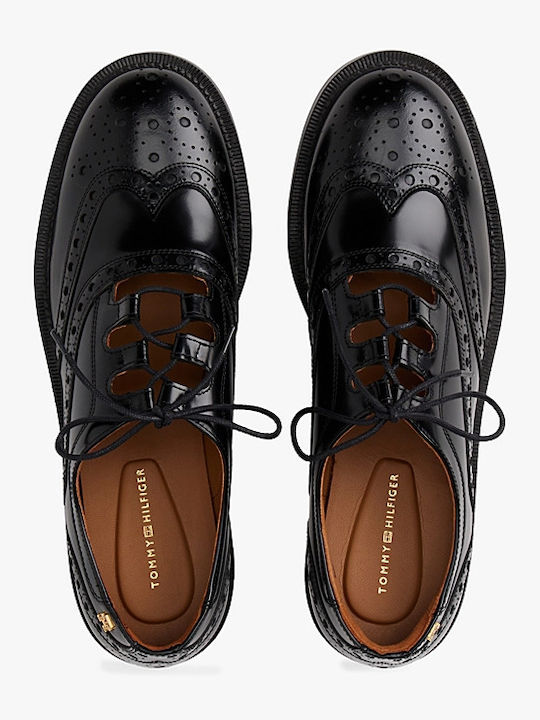 Leather Women's Loafers in Black Color
