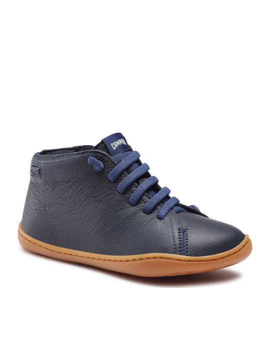 Peu Cami Anatomical Leather Kids Boots with Zipper Blue