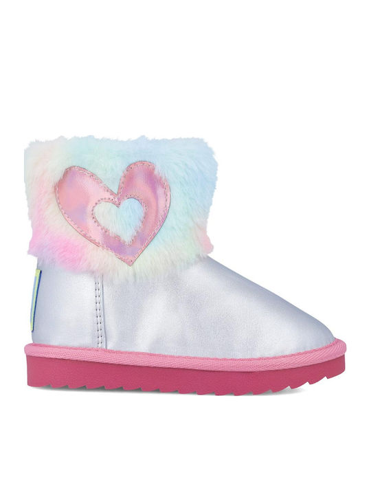 Kids Boots with Zipper Silver
