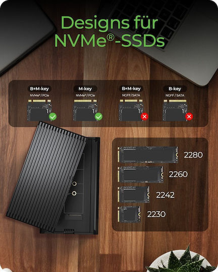 Icy Box Θήκη για Σκληρό Δίσκο M.2 SATA III NVME