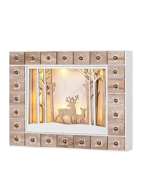 Cutie Muzicală Delemn Pentru Advent Calendar Cu Leduri 24 De Zile 27 X 6 X 35 Cm