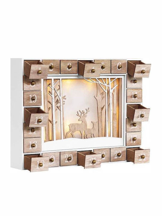 Cutie Muzicală Delemn Pentru Advent Calendar Cu Leduri 24 De Zile 27 X 6 X 35 Cm
