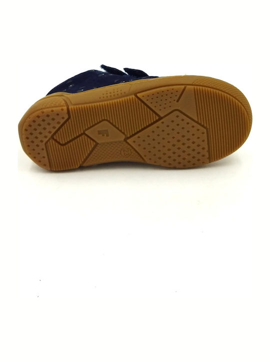 High Freedom Suede Kids Boots with Velcro Blue