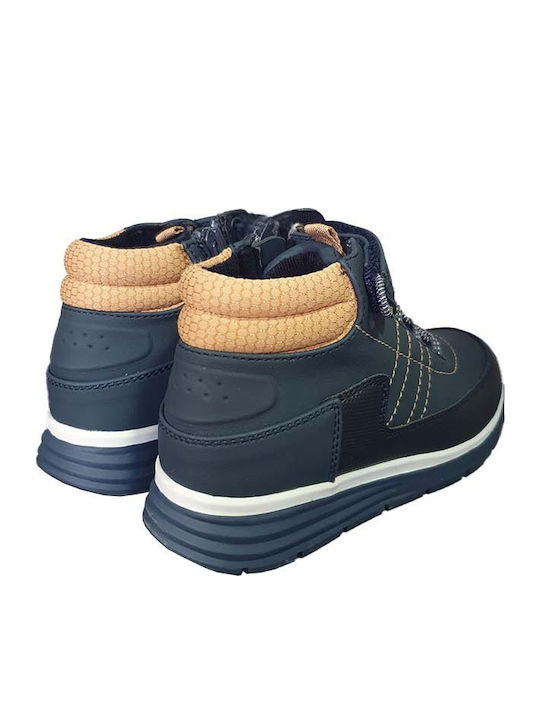 Lederne Kinderstiefeletten mit Klettverschluss Blau