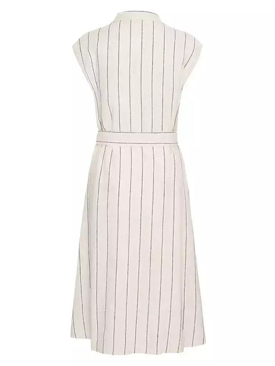 Summer Midi Shirt Dress Natural Ecru
