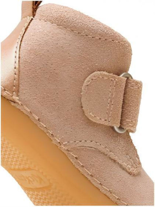 Ghete Copii din Suede cu Velcro Bej
