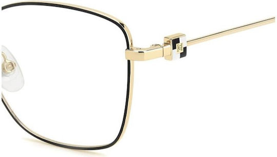 Carolina Herrera Metal Eyeglass Frame Butterfly Black Her 0277 I46