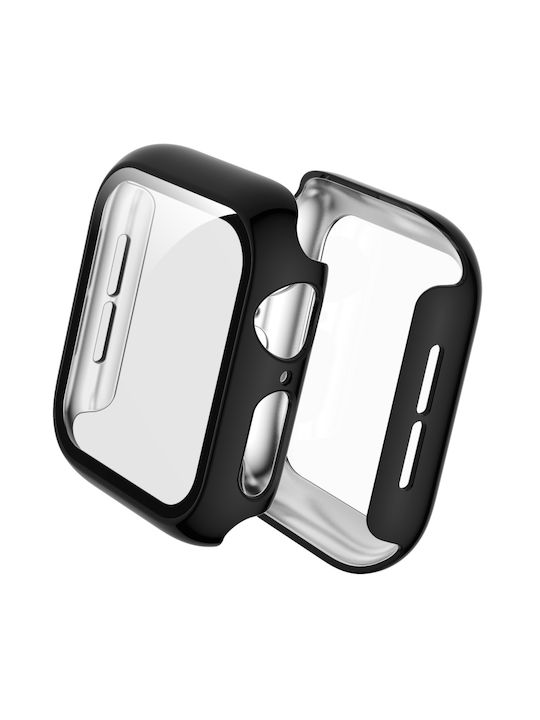 Πλαστική Θήκη με Τζαμάκι σε Μαύρο χρώμα για Apple Watch 40mm