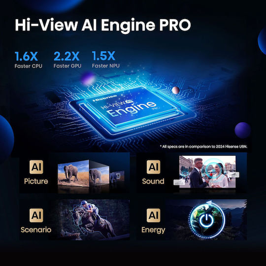 Hisense Smart Τηλεόραση 85" 4K UHD Mini LED U7Q HDR (2025) 85U7Q