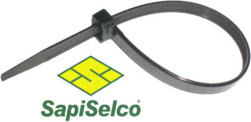 Sapiselco Sapiselco Kabelbinder Kunststoff 250mm x 4,5mm in Schwarz Farbe (100 Stück) SEL.3.224
