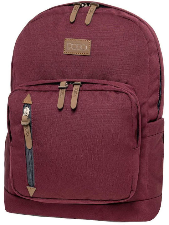 Polo Bole Schulranzen Rucksack Junior High-High School Burgundisch mit Flaschenhalter 22Liter 2024