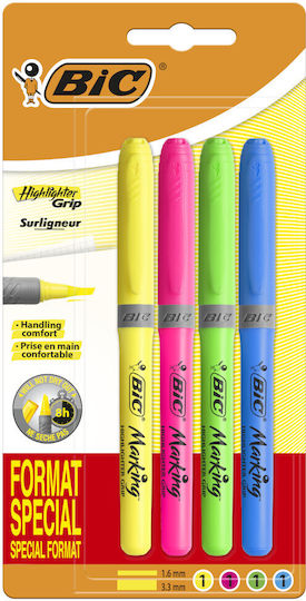 Bic Υπογραμμιστής Britr Liner Grip Κίτρινος