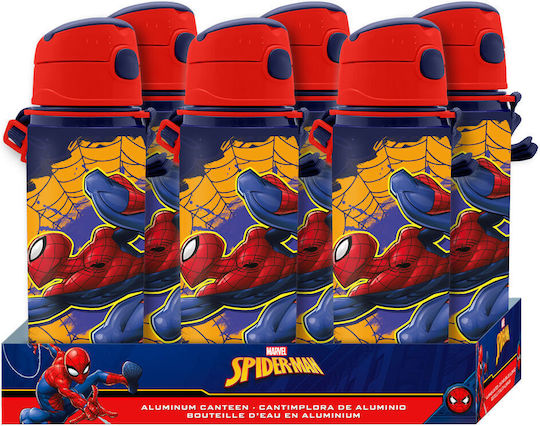 Kids Licensing Παιδικό Παγούρι Spiderman Αλουμινίου 600ml (Διάφορα Σχέδια/Χρώματα)