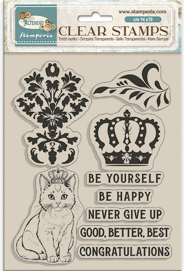 Stamperia Stempel 14×18 cm Alterego Kronenkatze