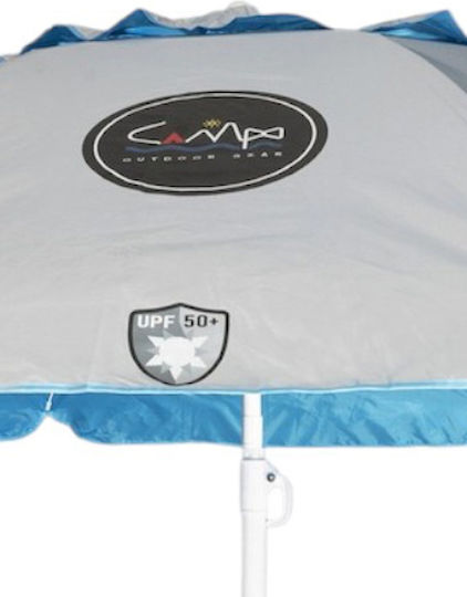 Campo Kerry 200 Folding Beach Umbrella Diameter 1.9m with UV Protection and Air Duct Blue