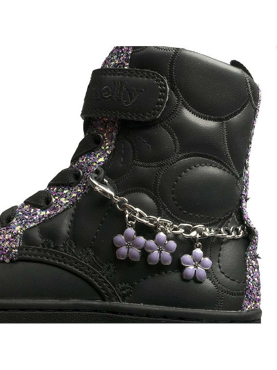 Lederne Kinderstiefel mit Reißverschluss Schwarz