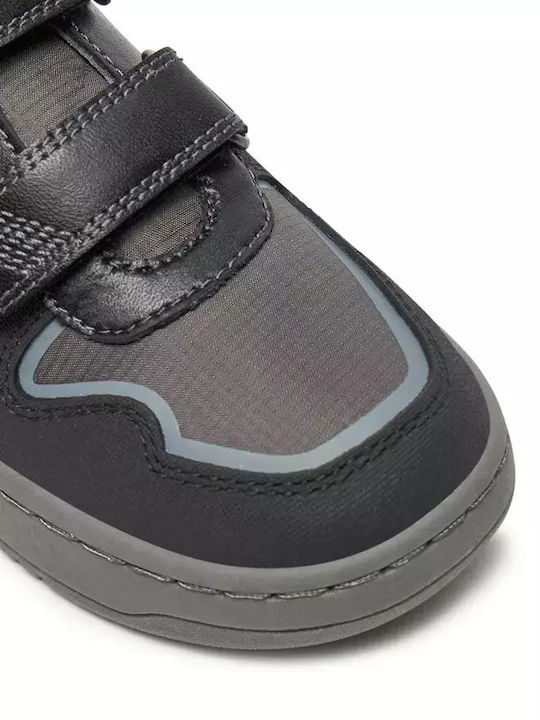 Anatomical Leather Kids Boots with Velcro Black