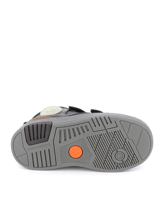 Anatomical Leather Kids Boots with Velcro Black