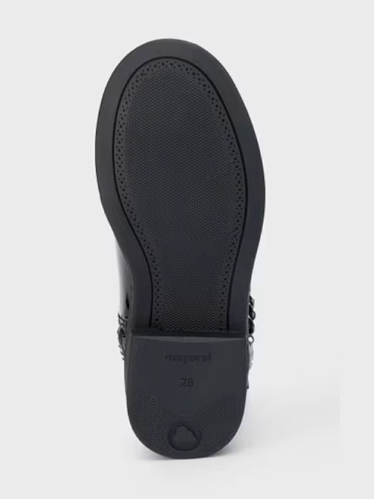 Kids Boots from Patent Leather with Zipper Black