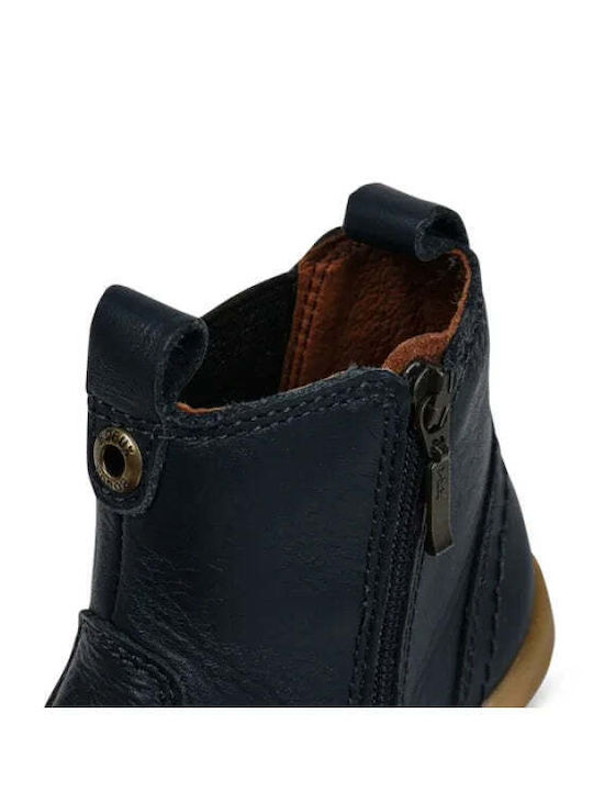 IWalk Lederne Kinderstiefeletten mit Reißverschluss Marineblau