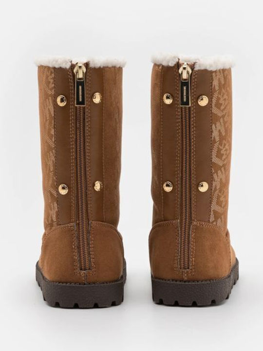 Kids Boots with Zipper Brown