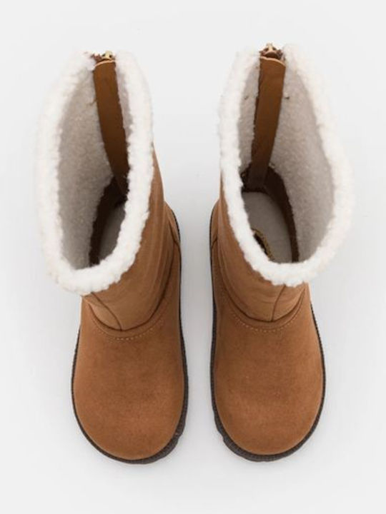 Kids Boots with Zipper Brown
