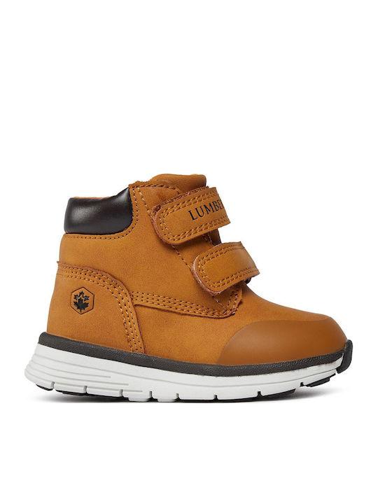 Alvis Leather Kids Boots with Velcro Tabac Brown