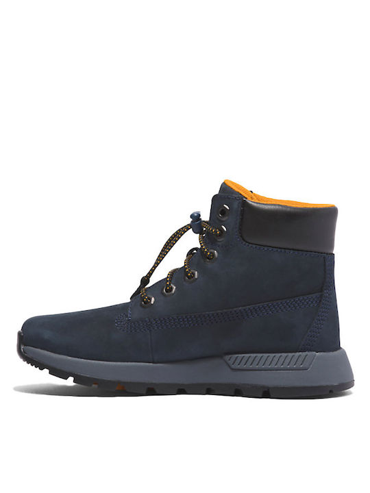 Killington Trekker Leather Kids Boots with Laces Blue