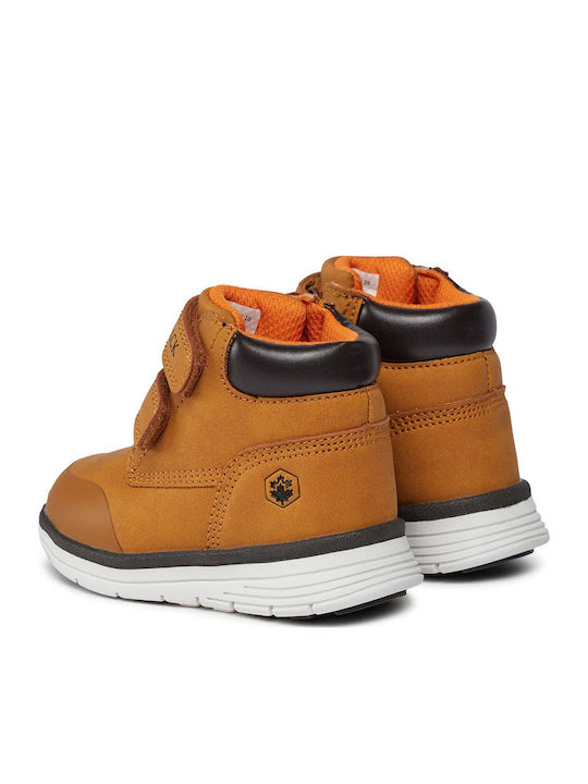 Alvis Leather Kids Boots with Velcro Tabac Brown
