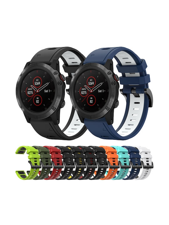 Garmin Fenix 5 Plus 22mm Two-Tone Sports Silicone Bracelet Black+White