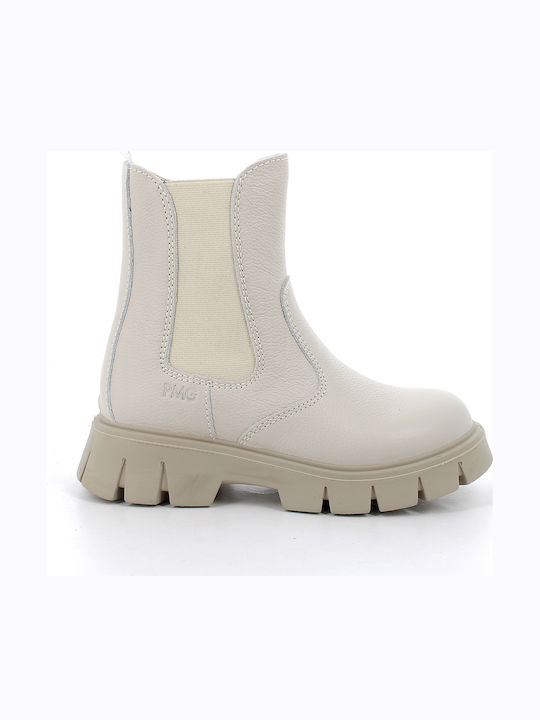 Kids Anatomic Leather Beige Boots with Zipper