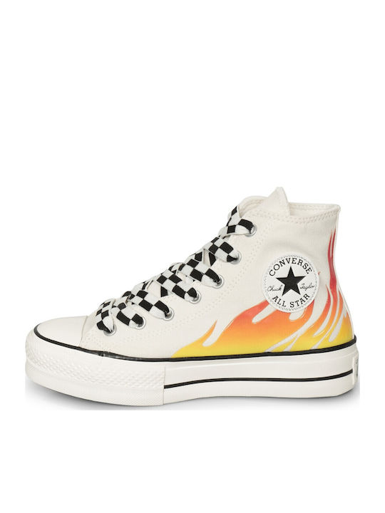 Chuck Taylor All Star Lift Platform Γυναικεία Μποτάκια Egret / Enamel Red / Black A07892C