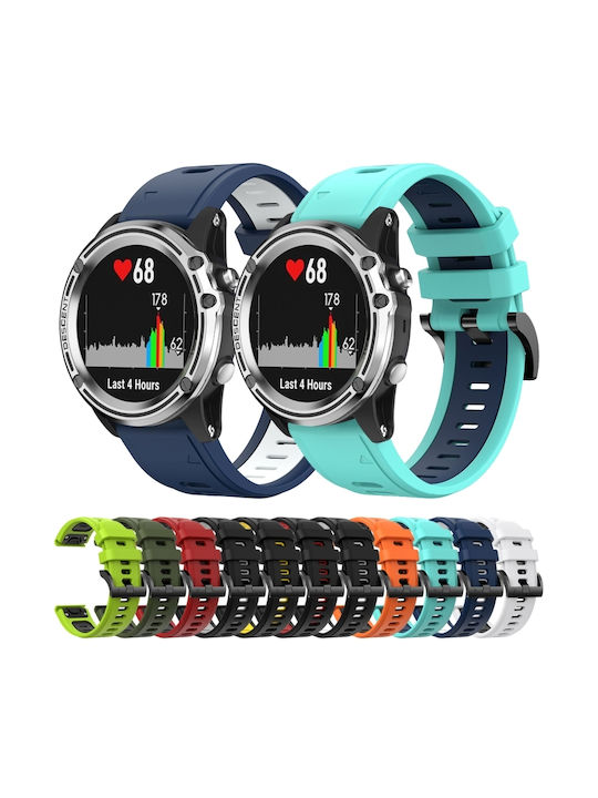 Garmin Quatix 5 Sapphire 22mm Δίχρωμο Αθλητικό Μπρασελέ Σιλικόνης Schwarz+Rot