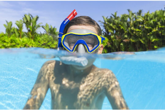Kids Silicone Diving Mask with Snorkel Blue