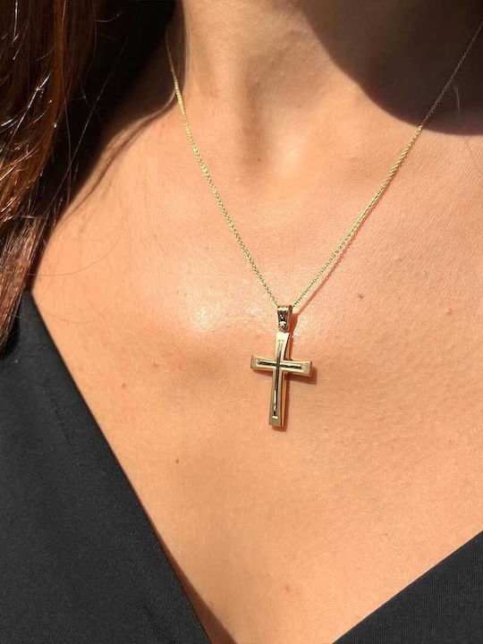 Xryseio Women's Gold Cross 14K Double Sided