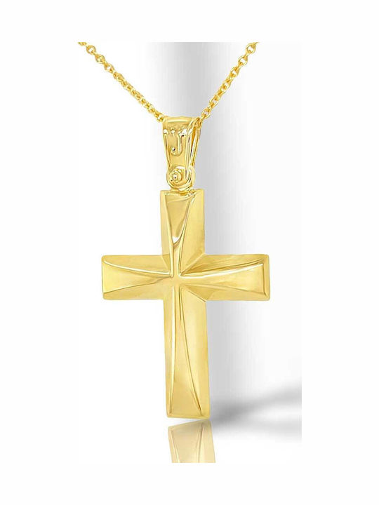 Xryseio Women's Gold Cross 14K Double Sided