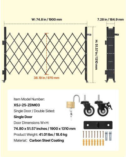 Vevor Door Dog in Black Color 189.992 x 51.57cm