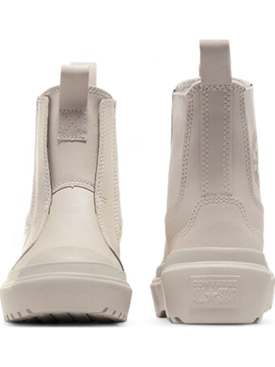 Chuck Taylor All Star Δερμάτινα Παιδικά Μποτάκια Μπεζ