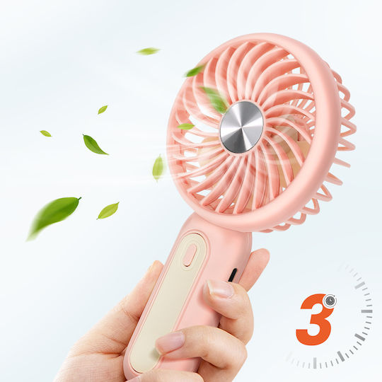 Linq Silent Portable Fan 3 Speeds Battery Phone Stand Pink