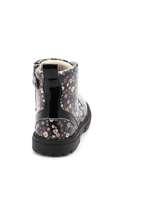 Anatomical Leather Kids Boots with Zipper Si Luc Flower