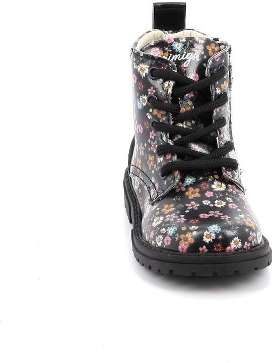 Anatomical Leather Kids Boots with Zipper Si Luc Flower