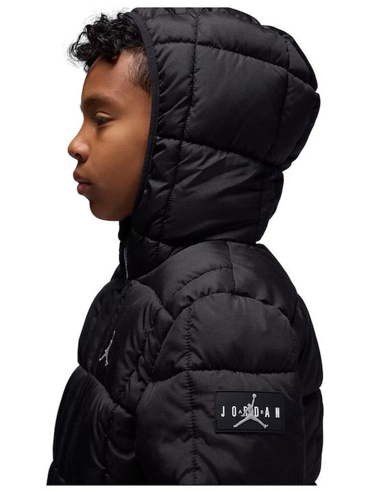 Kids' Sports Jacket with Lining & Hood Black